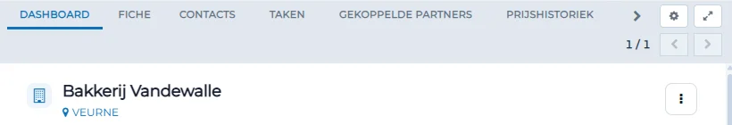 **Echt scherm uit de demo-omgeving**, met fictieve gegevens. Dezelfde fiche met de rol: de tabbladen Prijshistoriek en ERP zijn zichtbaar. Klik om te vergroten.