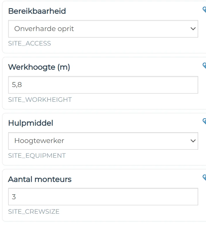 Werfcondities vult u één keer in, bij het adres.